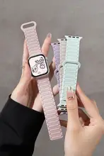 Apple Watch バンド シリコン マグネット式 通気性 スポーツ メンズ レディース 上品