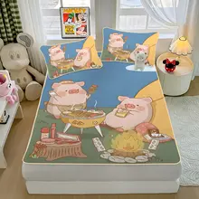 可愛いルルブタのアイスシルクマット【寝室用・夏季クール感・一人用】（セットアップ対応）