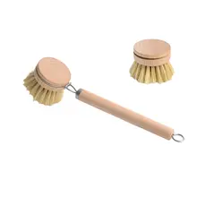 oakliving 天然ジュート製鍋ブラシ【交換可能なヘッド・キッチン用・非粘着】