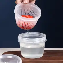 キッチン用円形ハーブ保存容器【水切り機能・密閉タイプ】