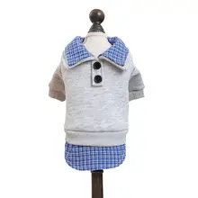 爽やかなチェック柄のペット用パーカー【学院風・スウェット・可愛いデザイン】（セットアップ対応）