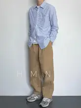 HMN Studio ストライプ柄 メンズシャツ【春秋用・フィット・長袖】