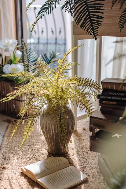 フェイクシダ植物 背景壁 レストラン リビング 装飾 プラスチック グリーン フラワー