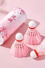 mbfish 耐久性のあるプロ用ピンクバドミントンシャトル【防風・高品質ダックフェザー】