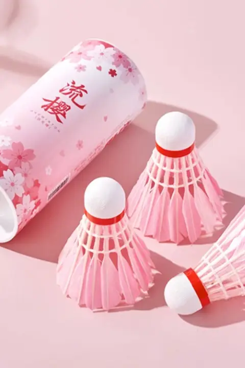 mbfish 耐久性のあるプロ用ピンクバドミントンシャトル【防風・高品質ダックフェザー】