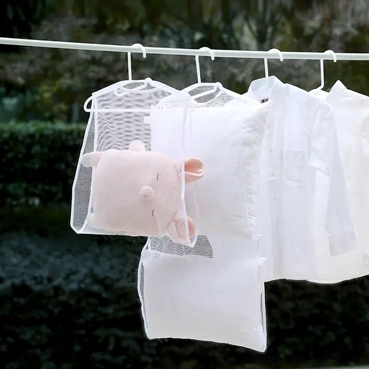 二重枕用干しネット【家庭用・収納ラック・バルコニー・アウトドア用】