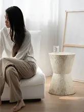 高級感あるアート風貝殻装飾サイドテーブル【クリエイティブデザイン・ソファ用・コーナー・バルコニー・スリッパ用】