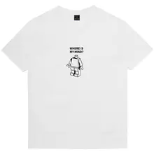 カートゥーンロボットプリントのTシャツ【半袖・綿100%・丸首・ゆったりサイズ・夏用】