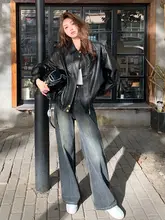 レトロPUレザーコート【春秋用・女性・スタイリッシュ・乗り物用】