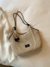 牛革と蜜蝋ロープの高級手編みバッグ【秋用・肩掛け・ハンドバッグ】