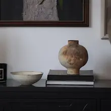 ユニークなデザインの陶器製石榴花瓶【香り付きキャンドル＆インテリア用】