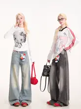 こなれた印象のウォッシュ加工デニムパンツ【ルーズフィット・ストレートレッグ】