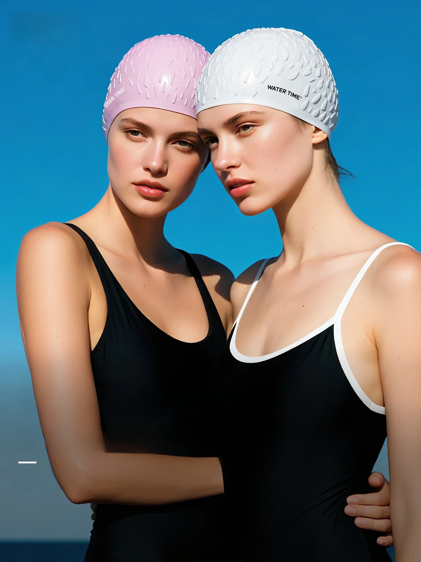女性用シリコン製プロフェッショナルスイミングキャップ：長髪対応・耳カバー機能・防水設計