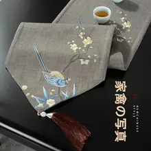 高級刺繍入りテーブルランナー【防水・中華スタイル・長方形・ティーテーブル用】