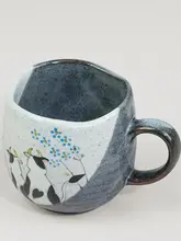 九谷焼 陶器製 マグカップ【猫デザイン・手作り・コーヒー用】