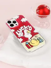 可愛い幽霊デザインのiPhoneケース【レッド・カートゥーンイラスト・iPhone 13/14 Pro Max対応】