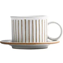 陶器 コーヒーカップ&ソーサー 家庭用 アフタヌーンティー レトロ風 手作り 日本風