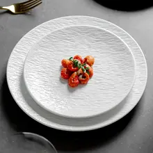 スタイリッシュな黒いステーキプレート【創作洋食用・業務用・陶器製】