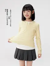 子供用 長袖Tシャツ【春秋・重ね着風・大人サイズ対応】（セットアップ対応）