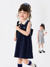 学院風の子供用POLOワンピース【軽やかで快適・夏用・女の子向け】