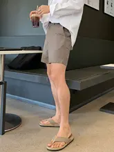 快適な夏用メンズパンツ【ゆったりしたストレートシルエット・ウエストゴム・ハーフ丈】