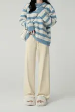 リラクシングデザインのホワイトストレートパンツ【秋冬用・ゆったりサイズ・女性用】