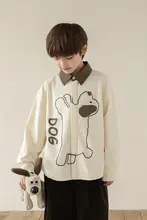 男児用 極上の柔らかさのプリントシャツ【秋冬向け・綿100%・シンプルデザイン】