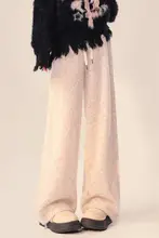 秋冬用加毛パンツ【ナチュラルな雰囲気・フィット・ワイドレッグ】（セットアップ対応）