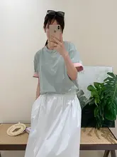 カラーコンビネーションのルーズTシャツ【三色展開・絶妙なスタイル】
