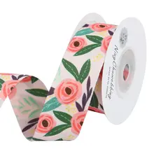 ローズリーフサテンリボンDIY手芸材料【優雅なデザイン・布製】