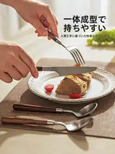 高級感ある木製ハンドルの食品用ステンレススプーン【長柄・デザイン性に優れたお食事用】