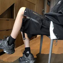 夏用 メンズ防水速乾ワークショートパンツ【カジュアル・ゆったり・ブラック】
