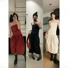 ストロベリーレッドのコットンシワ加工シャツ【2WAY・ジッパー付き・チュニック＆スカート】（セットアップ対応）