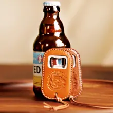 手作り本革製 ビールオープナー【シンプルでスタイリッシュ・携帯に便利・贈り物にも最適】