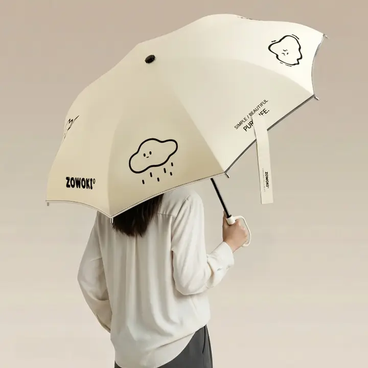 学生用 折りたたみ傘【晴雨兼用・防風・丸型ハンドル】