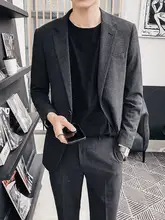韓国風デザインのメンズスーツジャケット【カジュアル・フィット感あり・秋用】（セットアップ対応）