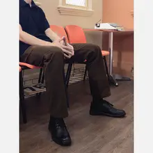 ヴィンテージ風ワイドストレート工装パンツ【ミドルウエスト・カジュアル・春秋用】（セットアップ対応）