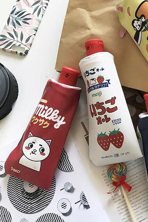 かわいいデザインのカートンペンケース【大容量・学生向け・文房具入れ】
