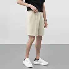 メンズ 夏用アイスシルクショートパンツ【アイロン不要・ストレートフィット・通気性・デザイン】