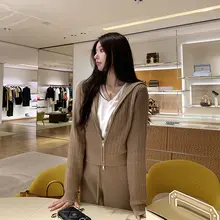 セットアップ 2点セット レディース ワッフル パーカー 裏ボア ニットパンツ ゆったり 秋冬