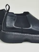 チェルシーブーツ メンズ ローカット 厚底 ラウンドトゥ レザー 着回し おしゃれ 秋冬