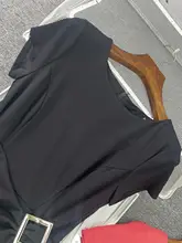 夏用ボタン付きウエストデザインのフィットワンピース【半袖・大きいサイズ対応】