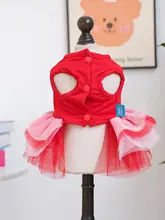 春夏用犬服【赤いプリンセスデザイン・ふんわりスカート・小型犬用】