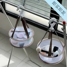 メイクアップスポンジ用乾燥ネット【ダブルレイヤー・フタ付き・化粧ブラシお手入れ用】