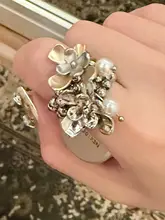 ダブルレイヤーパールリング【チタン製・ゴール�ドとシルバー・フィット感抜群】