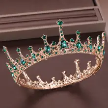 女の子用 ヴィンテージ風グリーンクリスタルヘッドドレス【子供用ドレスアクセサリー・誕生日・プリンセス用・演出用】