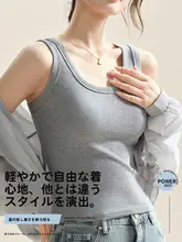 猫デザインのワイドストラップタンクトップ【体型カバー・ロング丈・リブ編み】