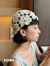 ビーニー レディース クロシェ編み 透かし編み ボヘミアン ヴィンテージ スロウチ エスニック