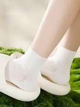 消臭効果のある白色メッシュ中筒ソックス【夏用・薄手・綿100%・抗菌】