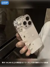 ugp 透明なスマートフォンケース【水晶装飾・高級感溢れるデザイン・女性向け】